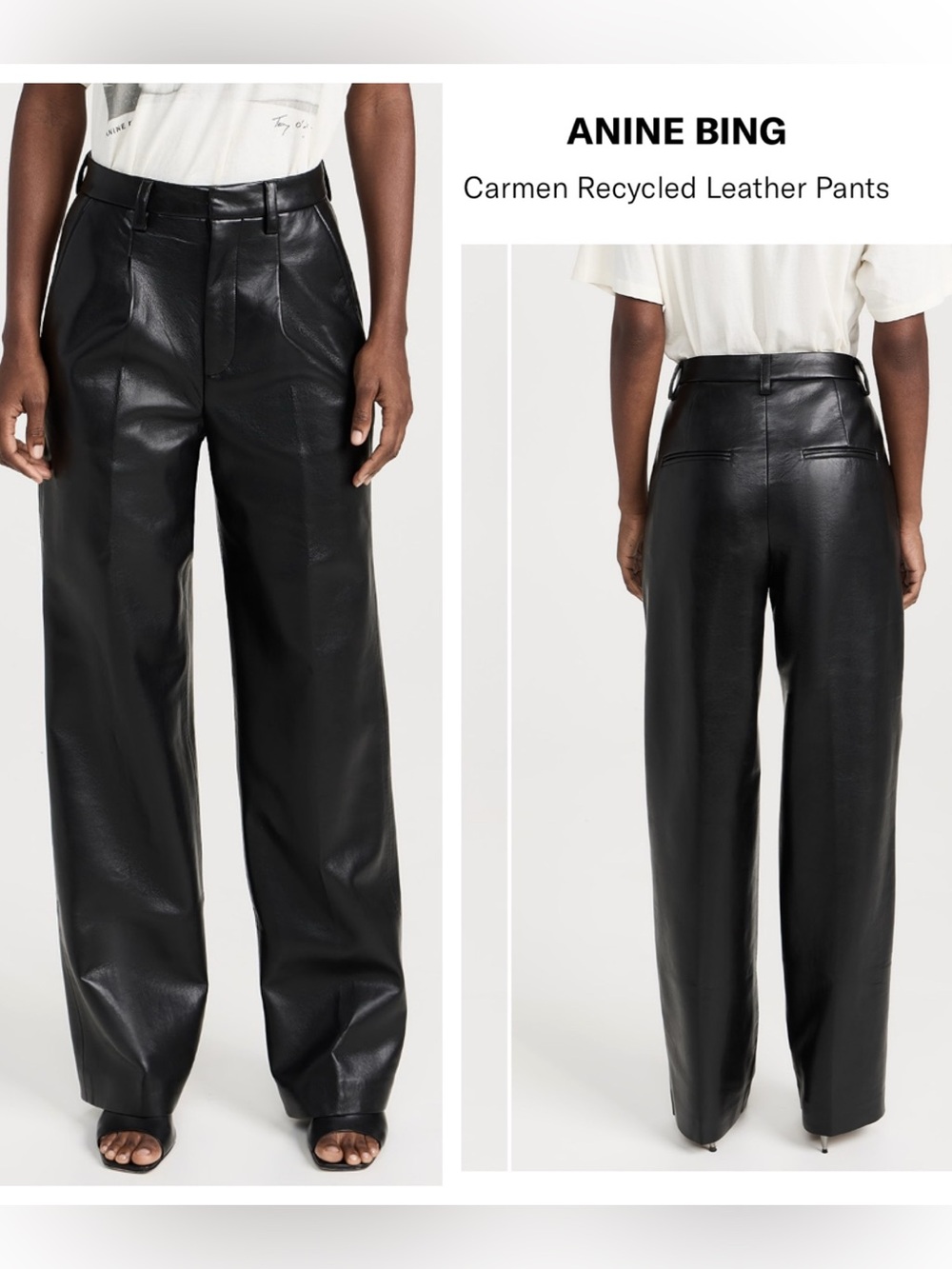 ANINE BING Carmen Pants Black Recycled Leather